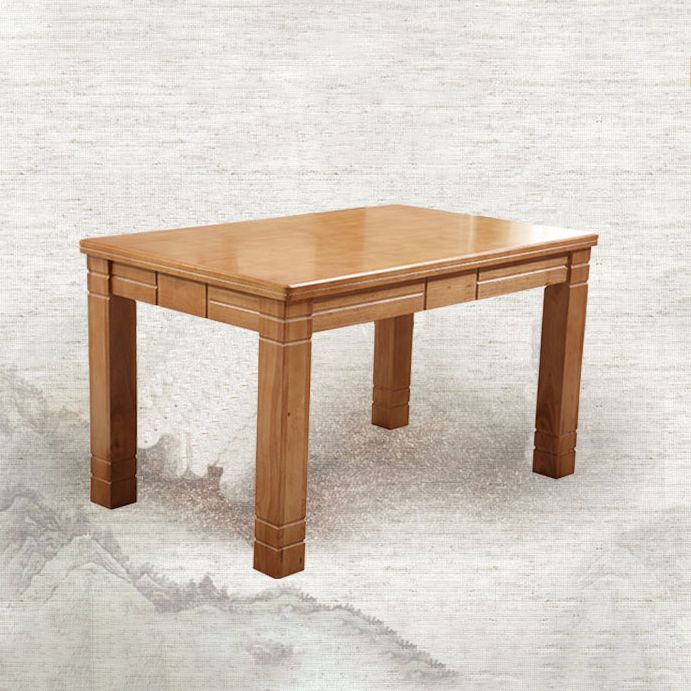 Traditional Wooden Dining Room Set with Rectangle Top and 4 Legs Base Dining Furniture