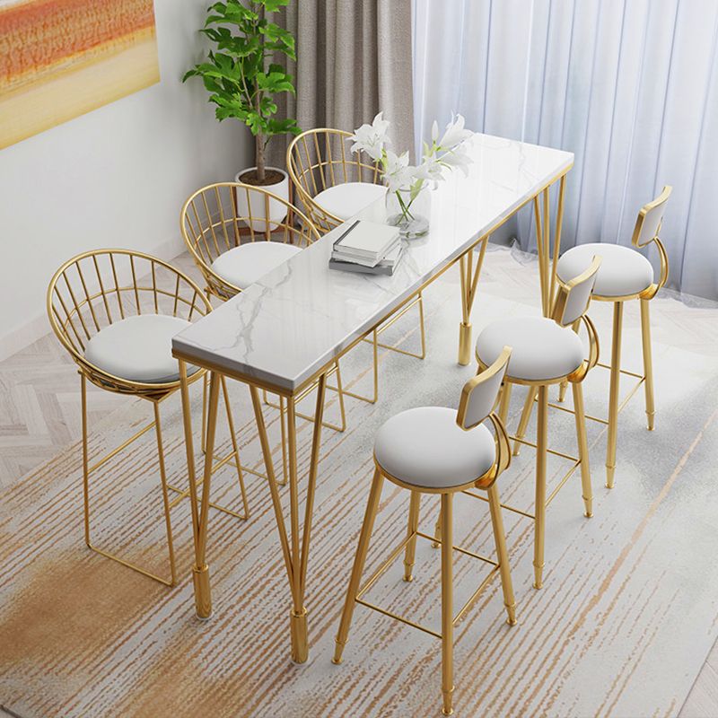 1/4/7 Pieces Pub Dining Set Modern Faux Marble Bar Stool and Table Set