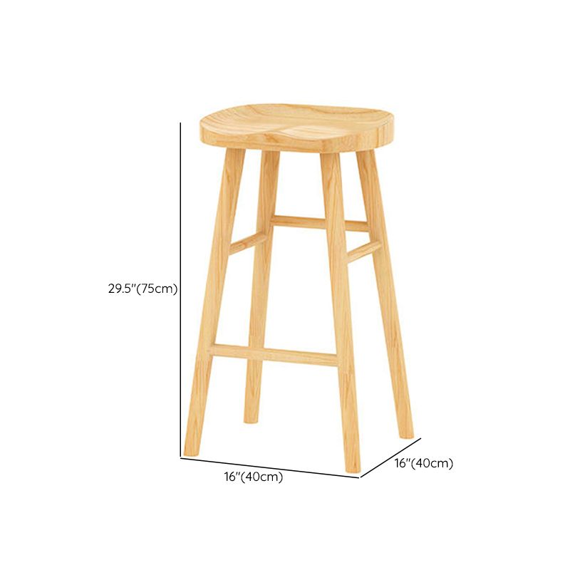 Solid Wood Counter Bar Stool Contemporary Armless Counter Stools