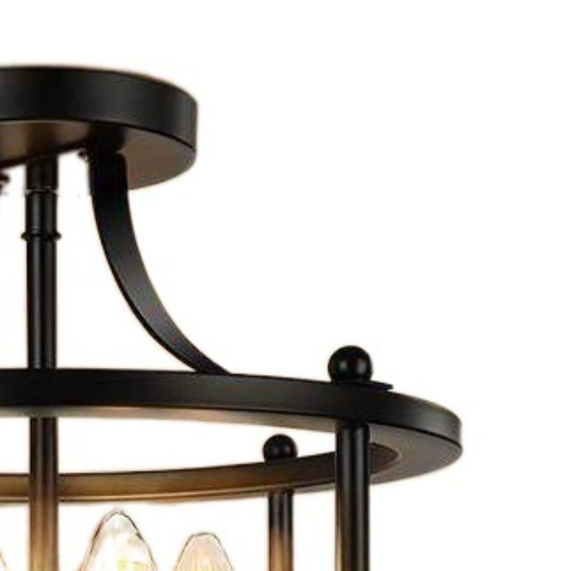 Dark Black Ceiling Semi Flush Iron 4 - Light Industrial Semi Flush
