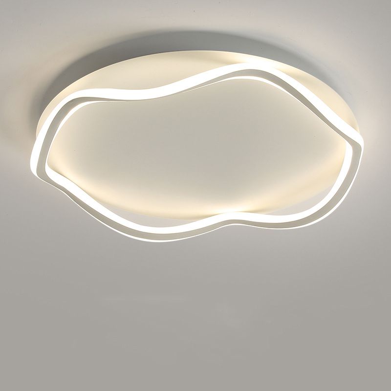 Lámpara circular de montaje en techo, estilo minimalista, luz LED de montaje empotrado en techo de metal