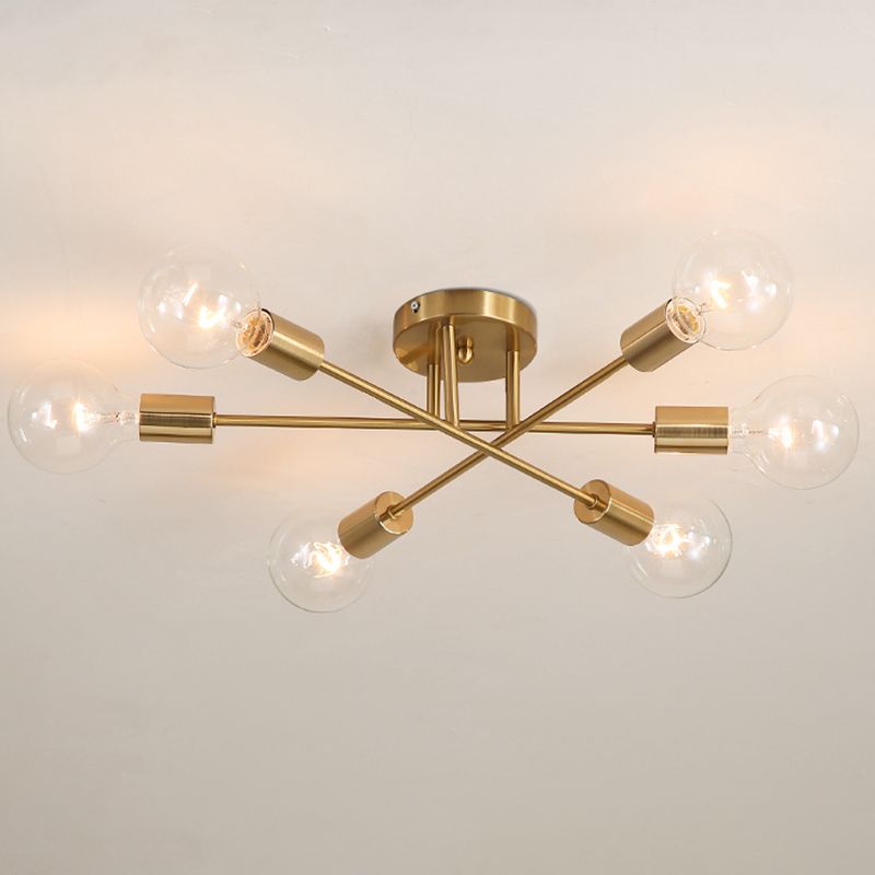Sputnik Ceiling Lighting Contemporary Semi Flush Mount for Living Room