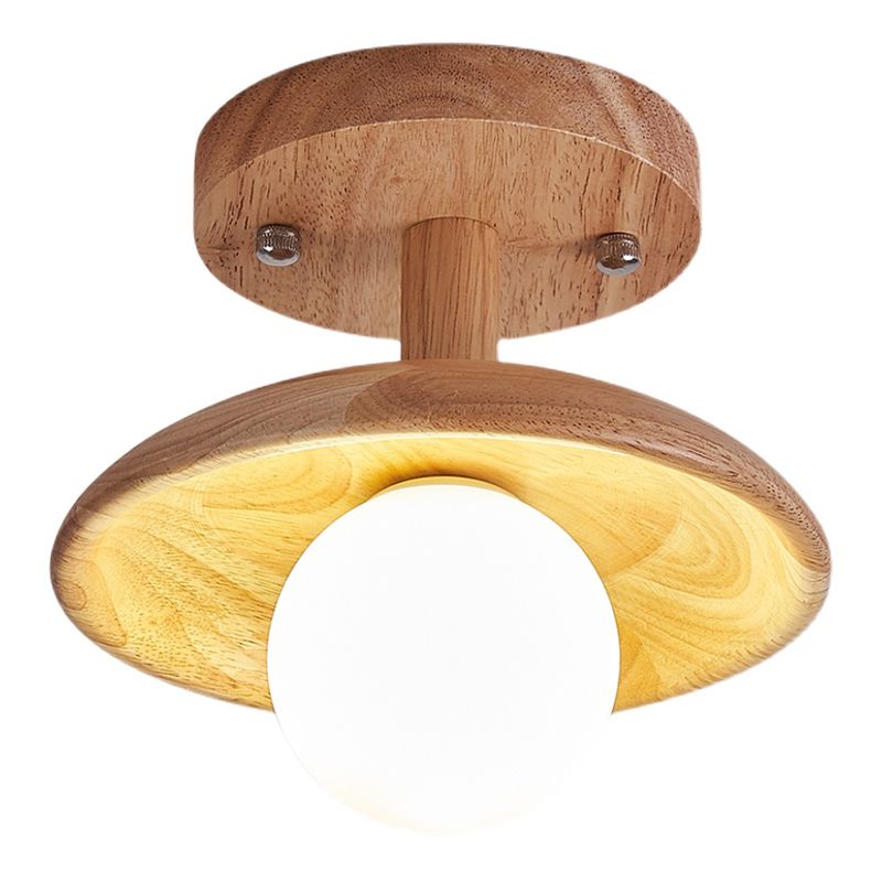 Shaded Ceiling Mounted Fixture Modern Style Beige Ceiling Light Fixture