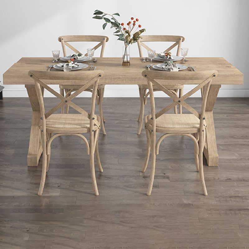 Modern Rectangle Wood Dining Table Set 1/2/5 Pieces Dining Set for Home Use