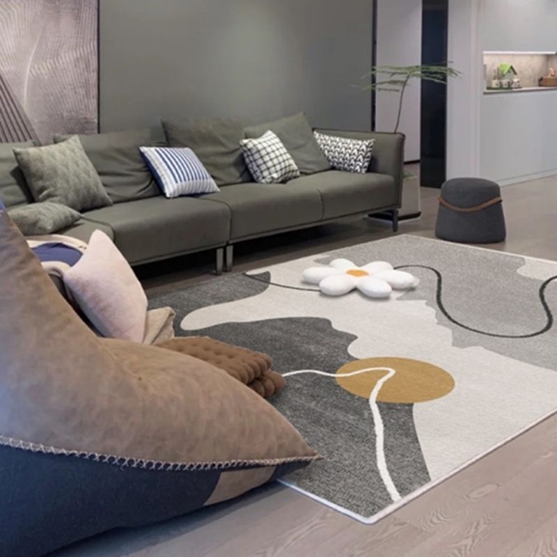 Alfombra de pintura abstracta de estilo moderno alfombra de área sin deslizamiento para la decoración del hogar