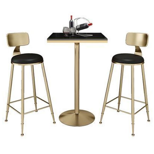 Glam 1/3/5 Pieces Faux Marble Bar Table Set Fixed Table Counter Set for Home Use