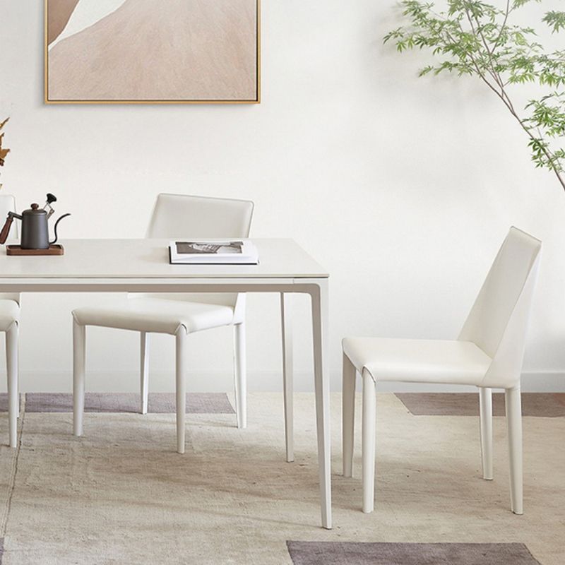 White Stone Dinette Table Set with Metal Frame 1/2/5 Pieces Modern Dining Set