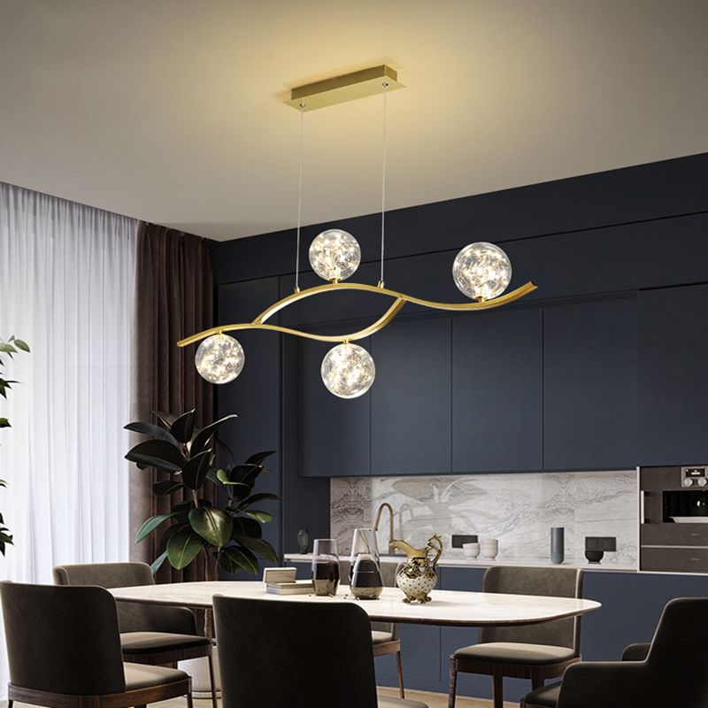 Simple Hanging Island Light Glass LED Hanging Lighting Fixture for Sitting Room