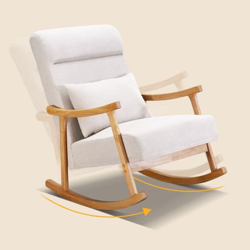 Modern Rocker Chair Upholstered With Gray Frame Glider for Living Room