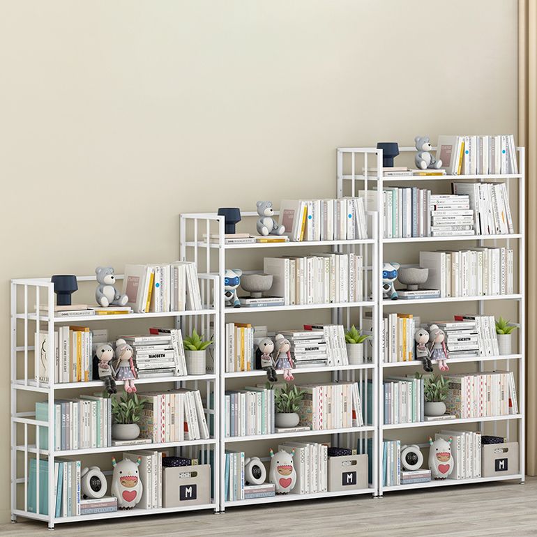 Modern Metal Bookshelf Home Office Standard Bookcase with Shelves