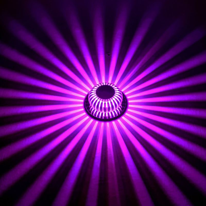 Modern Style LED Wall Lamp Sliver Metal Hollowed Out Sconce Lighting in RGB Color Light with Remote Control