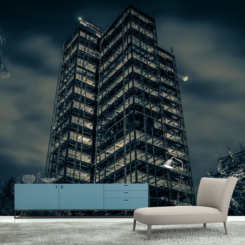 Construction Mural Wallpaper Mildew Resistant Modern Living Room Decoration