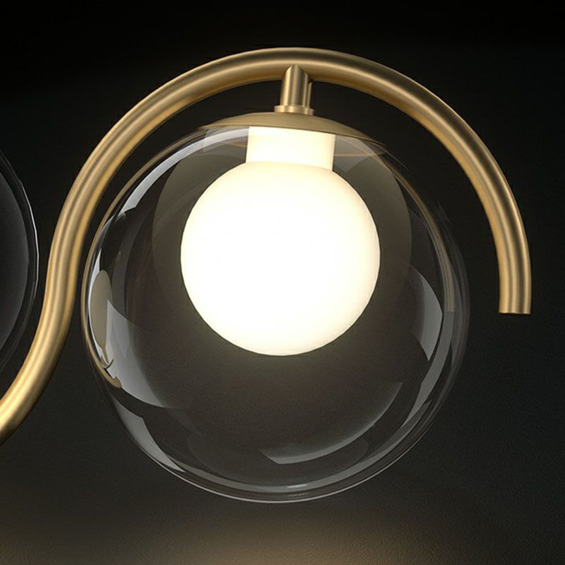 Luminaire métallique ondulé lampe suspendue postmoderne avec une teinte en verre à billes