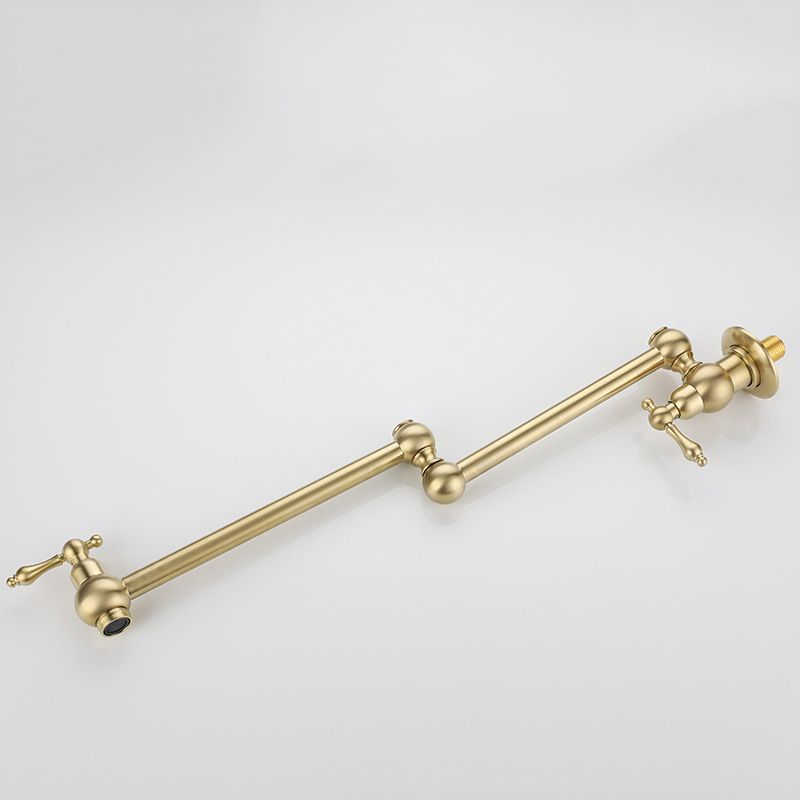 Contemporary Pull Down Wall Mounted Double Handles Pot Filler Low Profile Filler