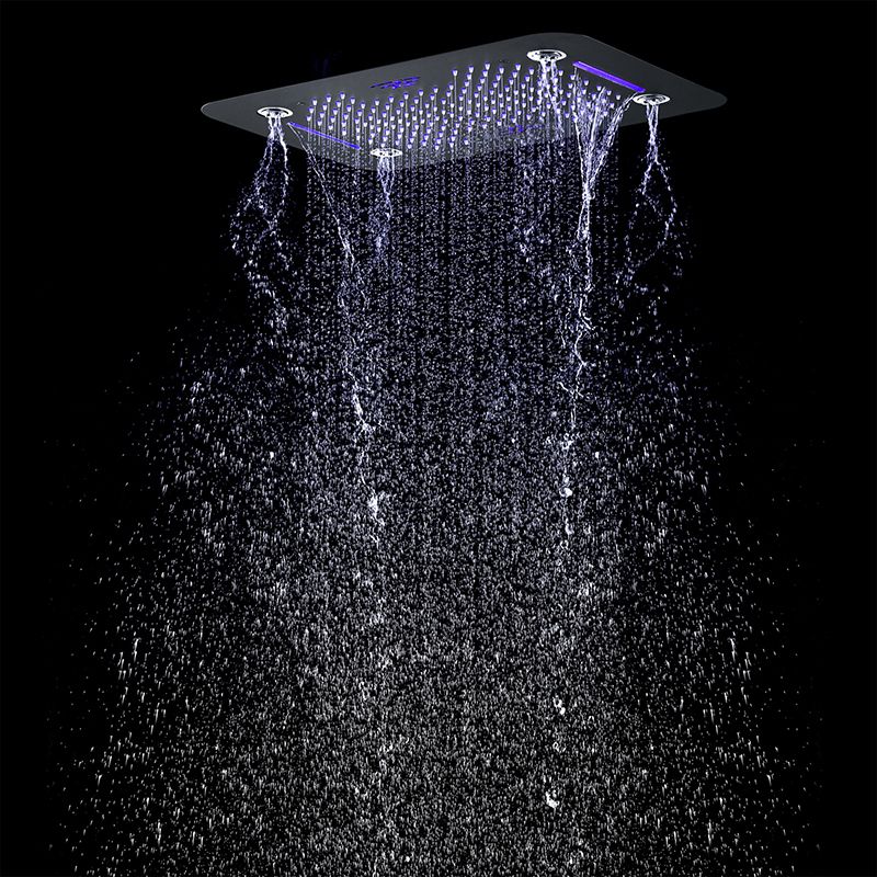 Modern Shower System Brass Slide Bar Included Ceiling Mounted Shower Head Combo