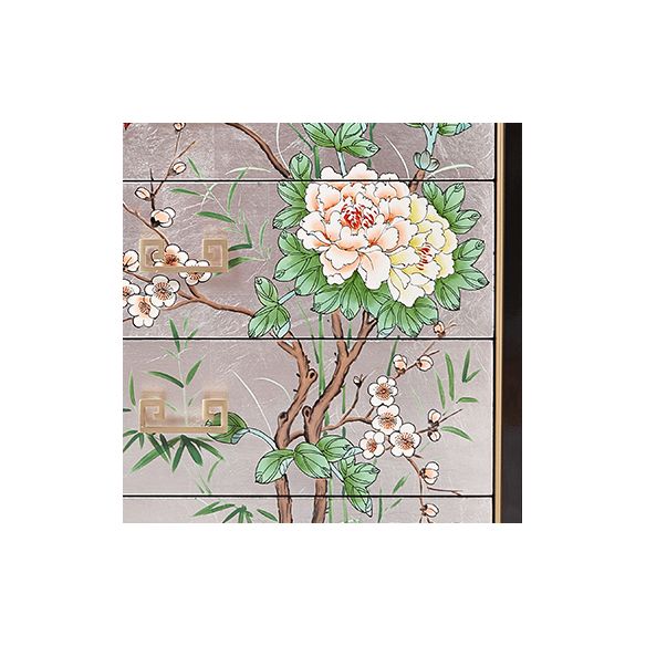 Traditional Storage Chest Solid Wood Dresser with 5 Drawers , 15.6 Inch Width