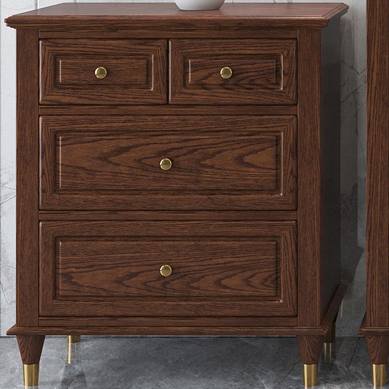 Bedroom Vertical Storage Chest Glam Wooden Chest with Drawers