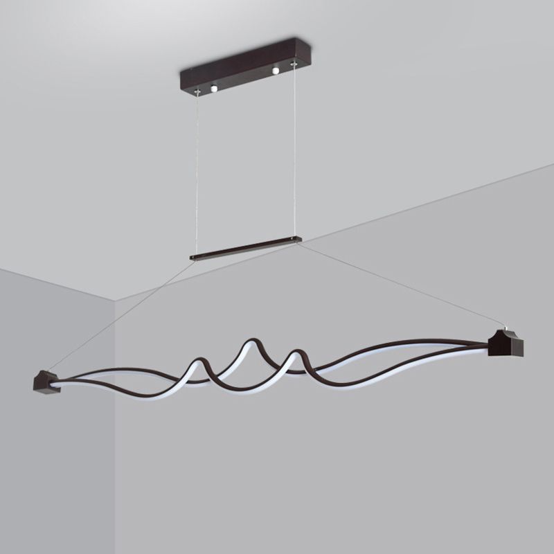 Twisted Island Pendant Lighting Contemporary Metallic Dining Room LED Ceiling Light