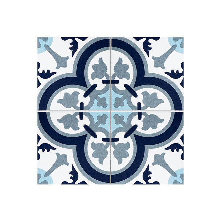 Blue Vintage Pattern Wall Tiles Natural Stone Rectangular Tiles