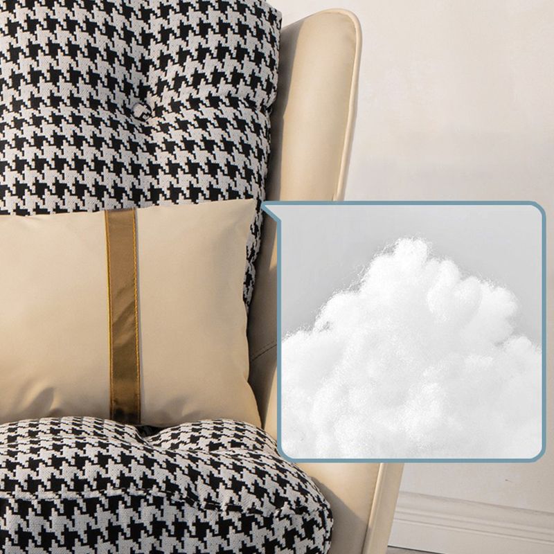 Modern Rocking Chair Ottoman Golden Legs Rocker Chair with Pillow