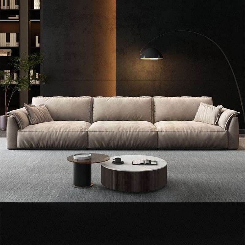 Pillow Top Arm Sectionals Velvet Sofa with Cushion Back for Apartment