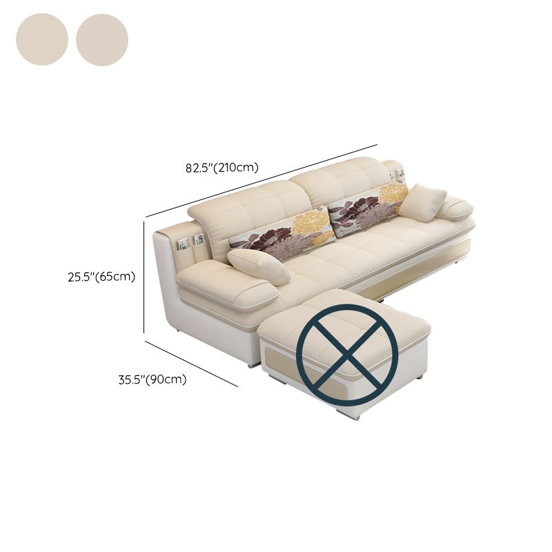 Scandinavian Pillow Top Arm Sectionals Sofa, Faux leather Chesterfield Sectionals