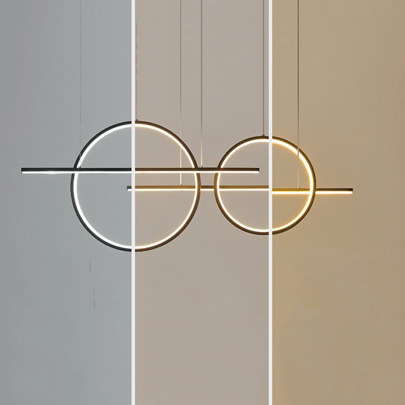 Pendre simple Light Black 4-Light Metal Pending Lighting Fixtures for Dining Room