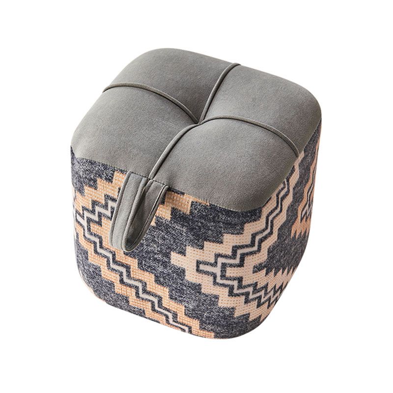 Color Block Fabric Standard Stool Modern Simple Upholstered Ottoman