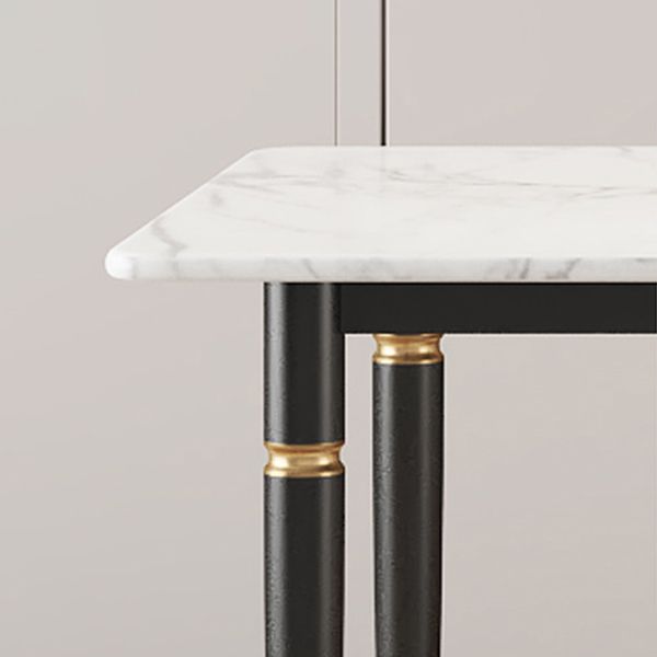 Modern 1/4/5/7 Pieces Dining Set Rectangle Stone Top Legs Dinette Set in White