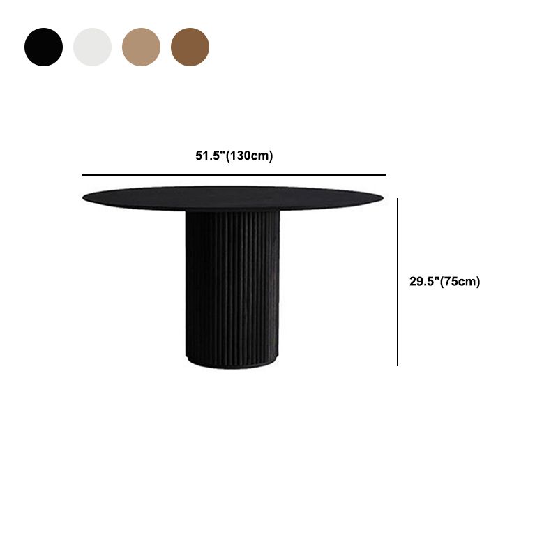 Modern Style Round Wooden Table with Pedestal Base Coffee Table