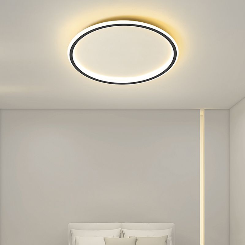 Lacquered Aluminium LED Flush Mount in Modern Simplicity Acrylic Circular Ceiling Light for Bedroom