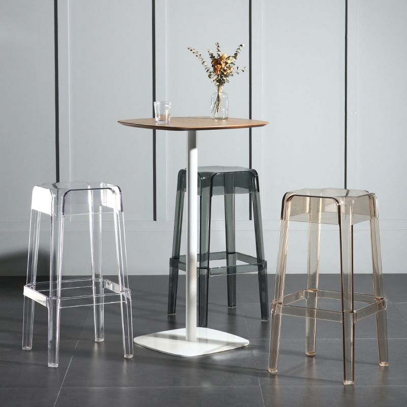 Modern Style Backless Bar-stool Plastic Counter Bar Stool with Plastic Legs for Home