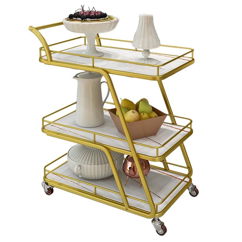 Contemporary Metal Prep Table 35.43"H Rolling Prep Table for Dining Room