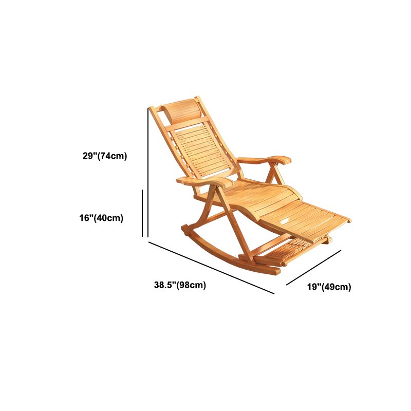 Solid Wood Rocking Chair Bamboo with Padded Seat Rocker Chair Ergonomic