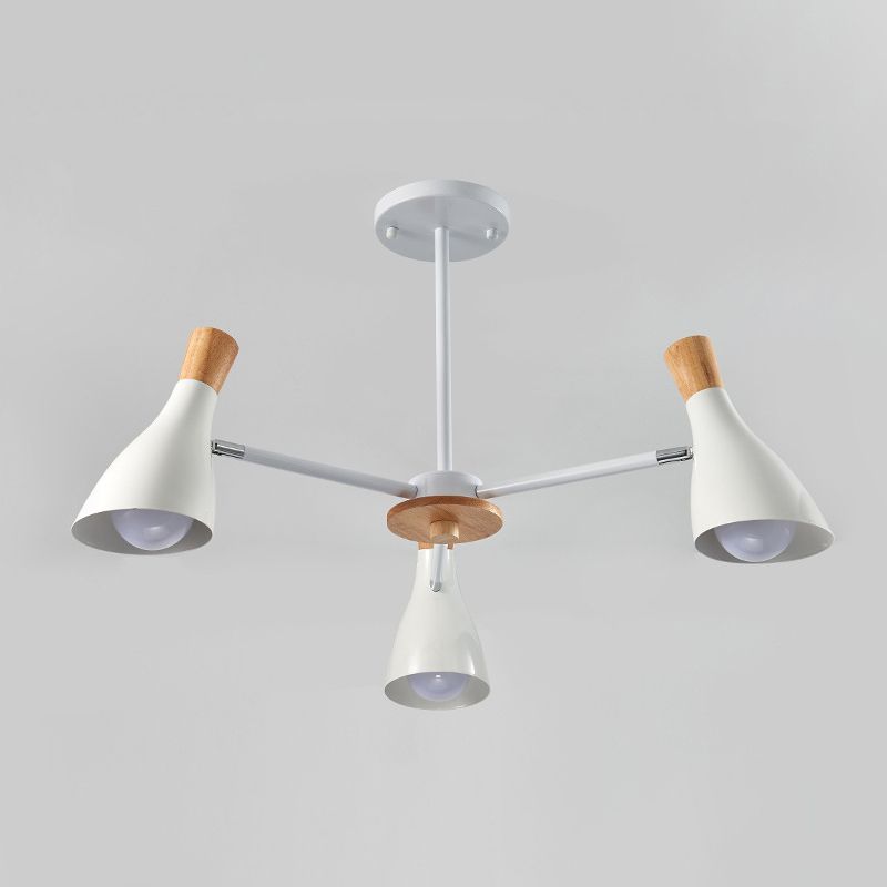 IJzeren bias-gesneden fles kroonluchter lamp macaron stijl houten hanger licht voor woonkamer