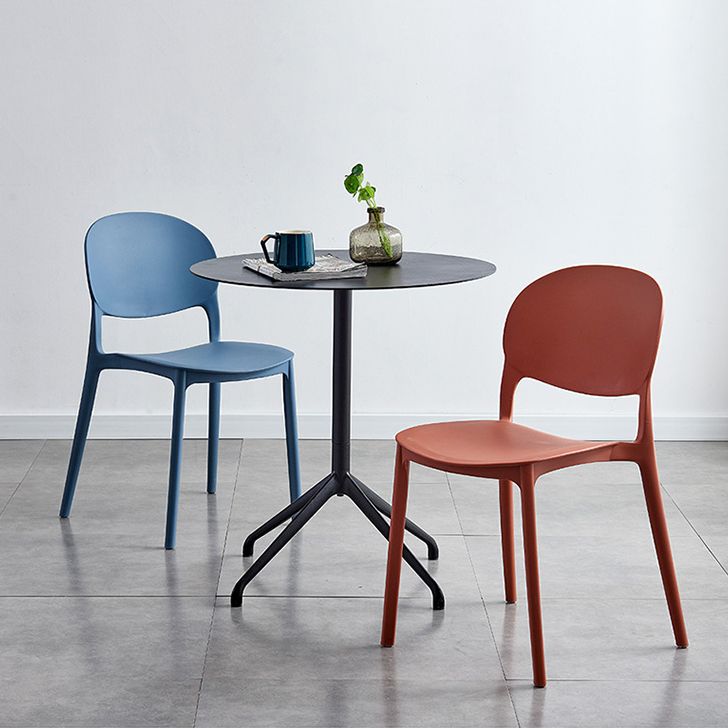 Stapelbare armloze eetkamerstoelen plastic open achterkant stoel (set van 4)