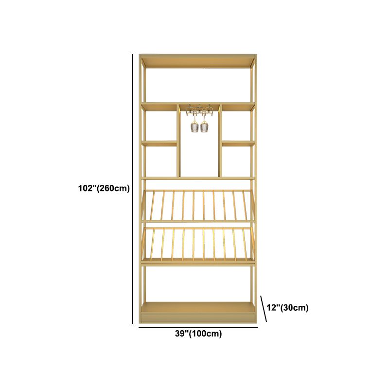 Luxe Metal Wine Rack Kit Freestanding Wine Holder Rack with Shelf