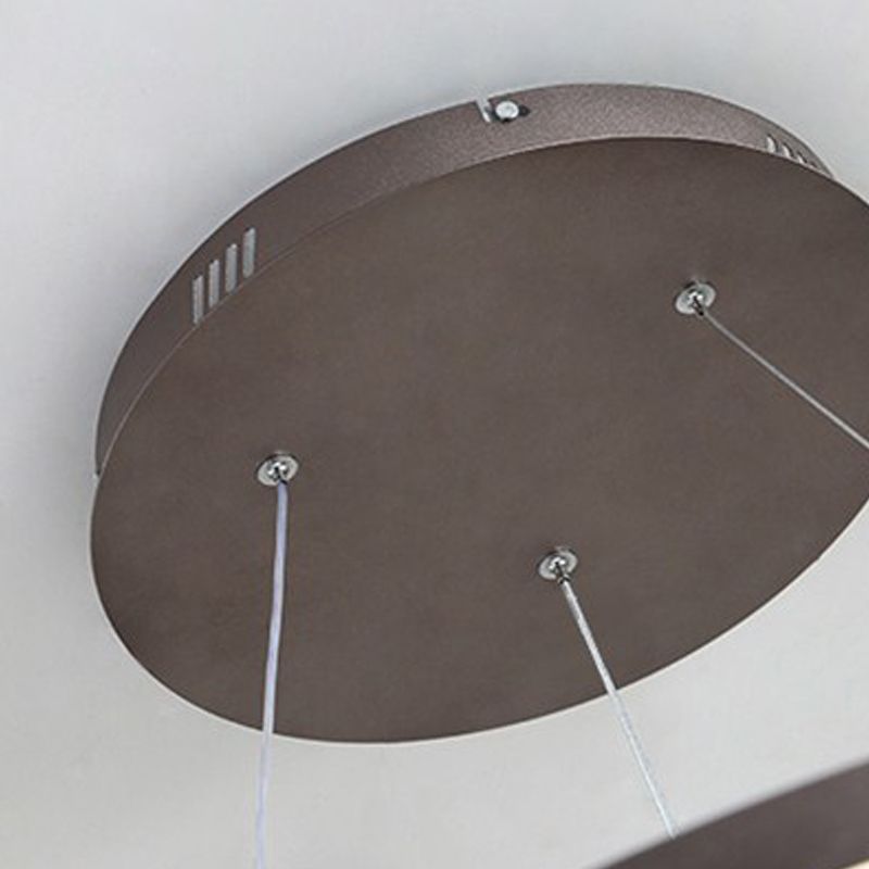 Circular Metal Hanging Light Fixture Simplicity LED Hanging Chandelier