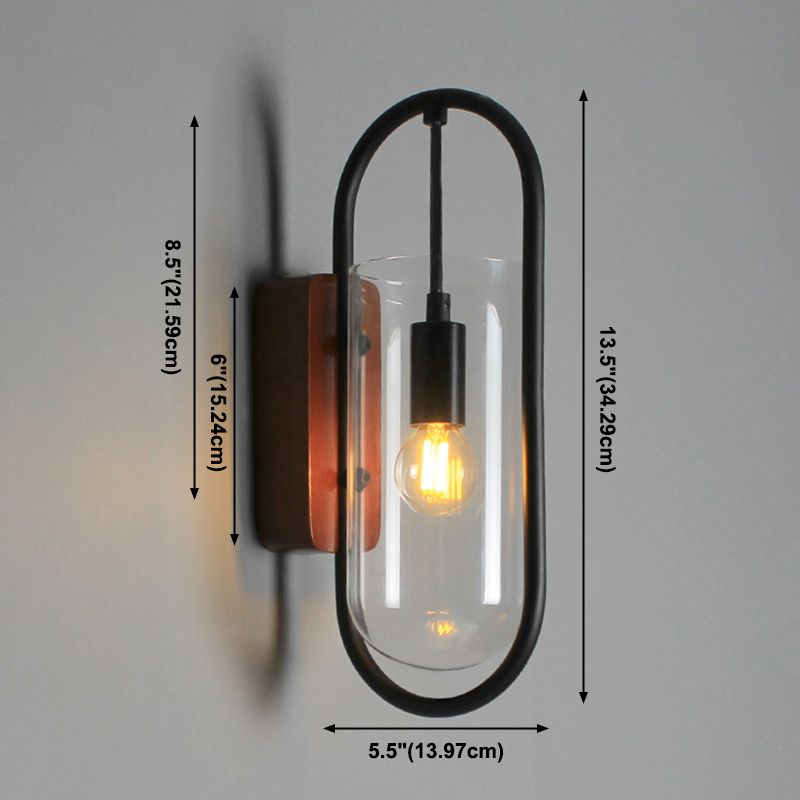 Moderne Stilzylinderformwandlampe Glas 1 Lichtwandbeleuchtung