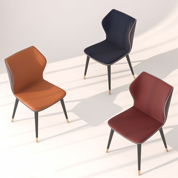 Sillas de comedor de cuero de estilo contemporáneo Wingback que cena la silla sin brazos para uso doméstico