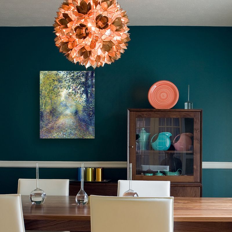 Oil Painting French Country Canvas Forest Trail in Green, Multiple Sizes Available