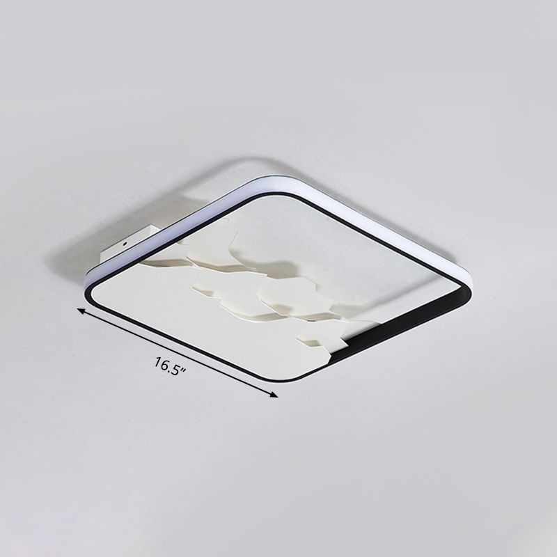 Black Square Frame Flushmount con Crack Design Moderno Acrilico LED Soffitto Illuminazione Fissaggio a Warm / White / Natural Light, 16,5 "/19.5" W