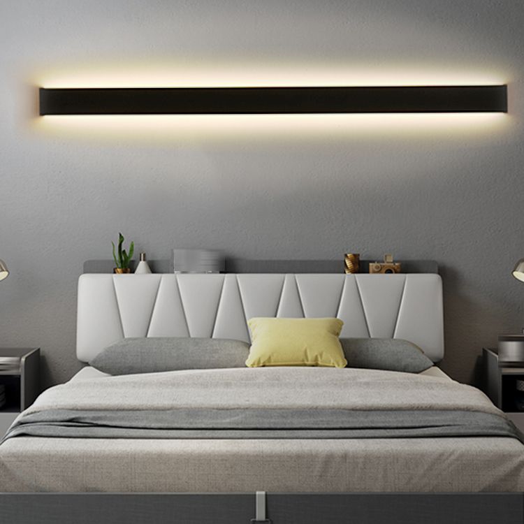 Luces de pared de forma lineal Estilo moderno 2 luces de montaje de pared ligera en negro