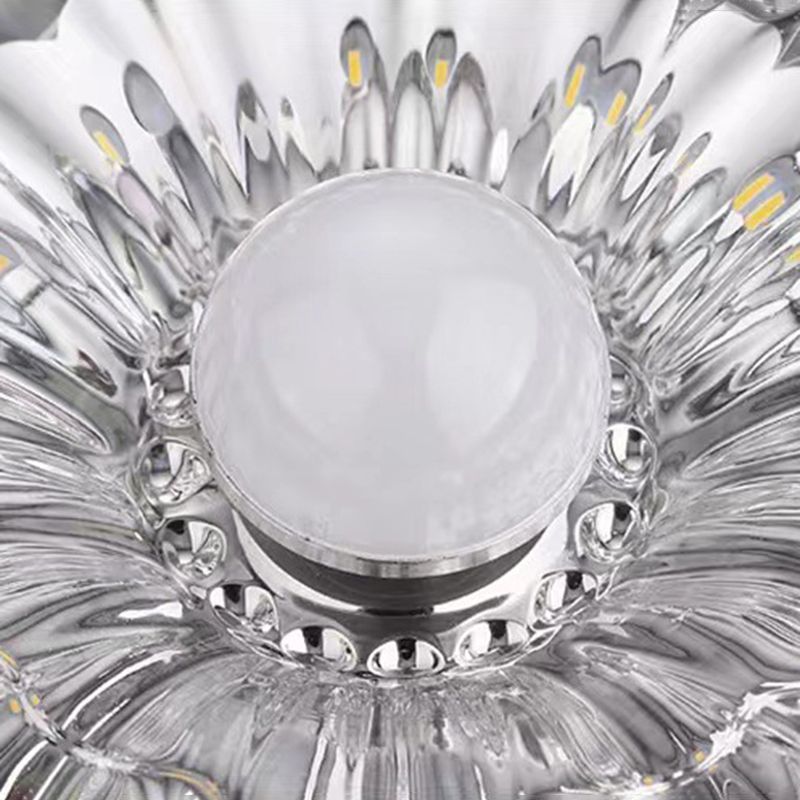 Concealed Crystal LED Flush Light Fixture Flower Ceiling Flush Mount with Hole 2-3.5'' Dia