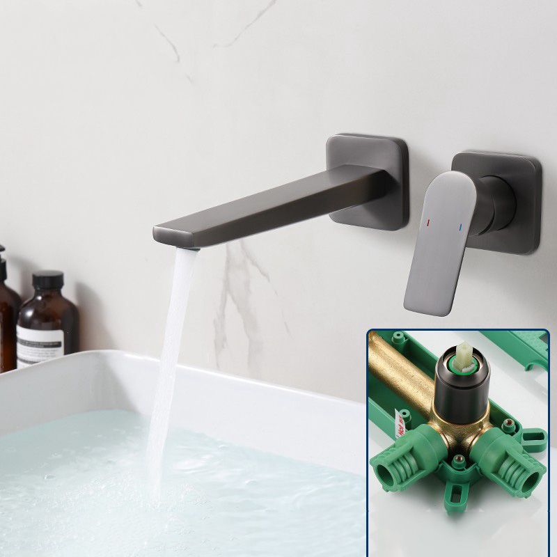Lever Single-Handle Wall Mounted Modern Low Arc Metal Wall Mount