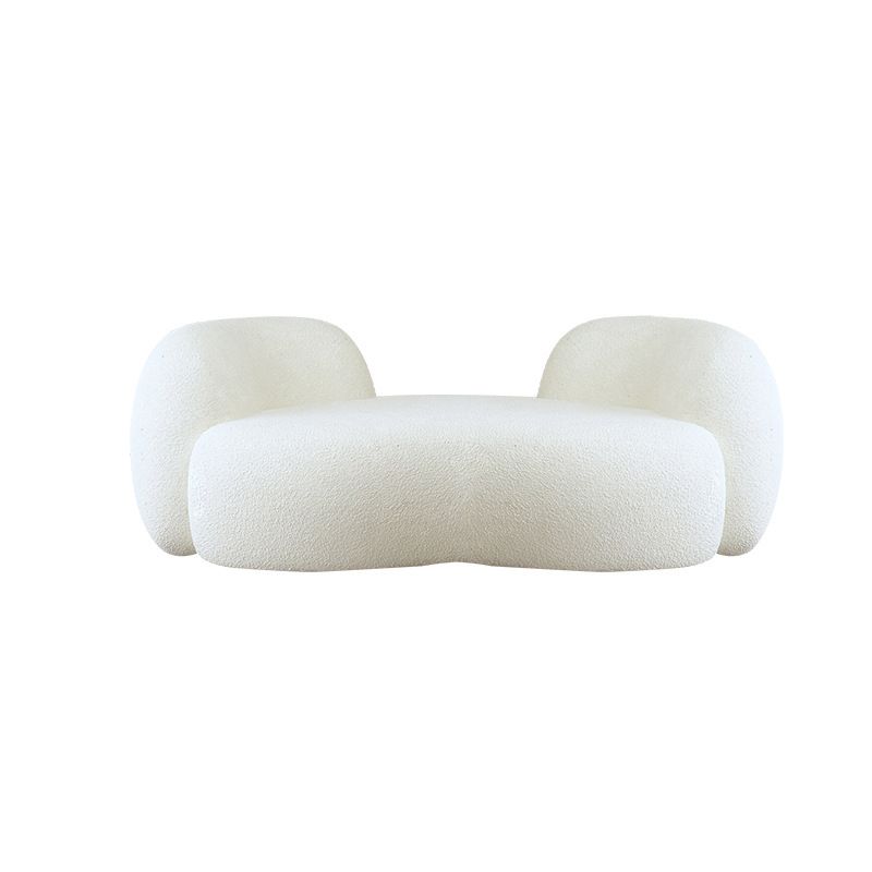 Contemporary Fabric Curved Sofa Tight Back Tuxedo Arm Seating
