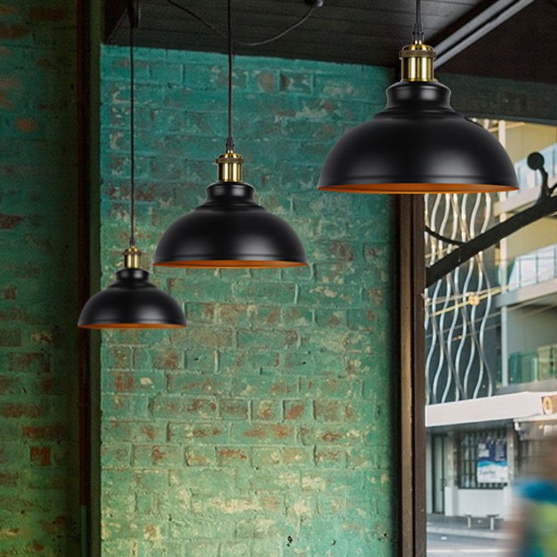 Metal Black Commercial Pendant Lighting Shaded Farmhouse Style Pendant Light Fixture