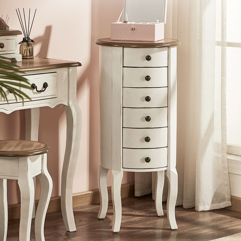 Scandinavian Vertical White Storage Chest with Drawers for Home