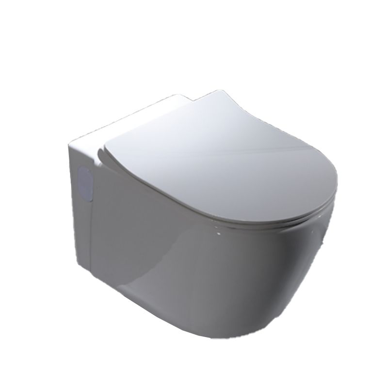 Modern Wall Mounted Flush Toilet White Toilet Bowl with Seat for Washroom