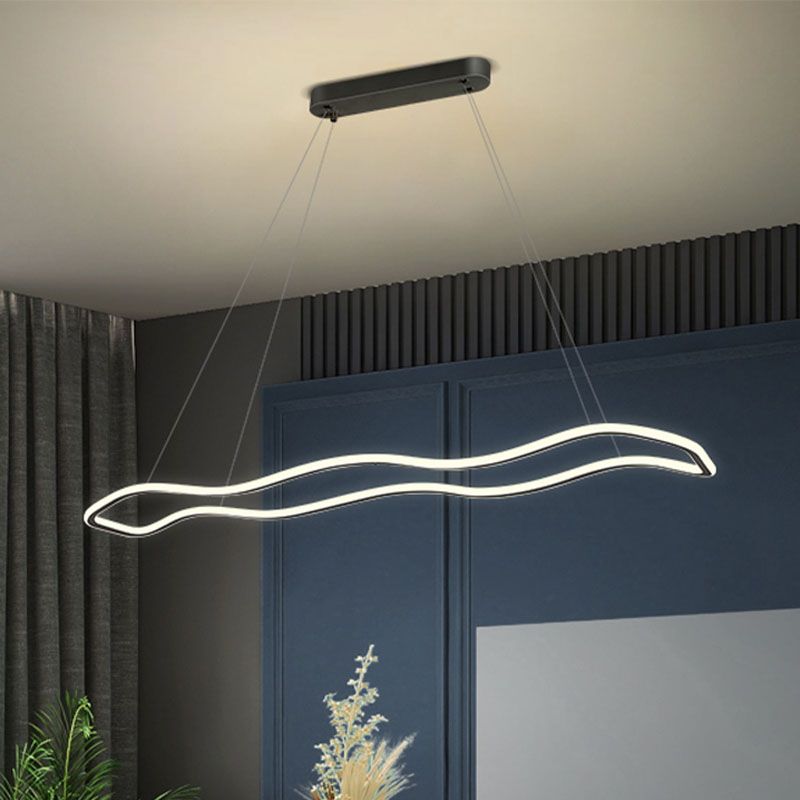 Ondeando el accesorio de iluminación suspendido de lámparas modernas para el comedor acrílico